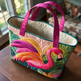 Fleur quilted tote bag interior lining