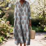 Wanda spring dress in a sunlit garden
