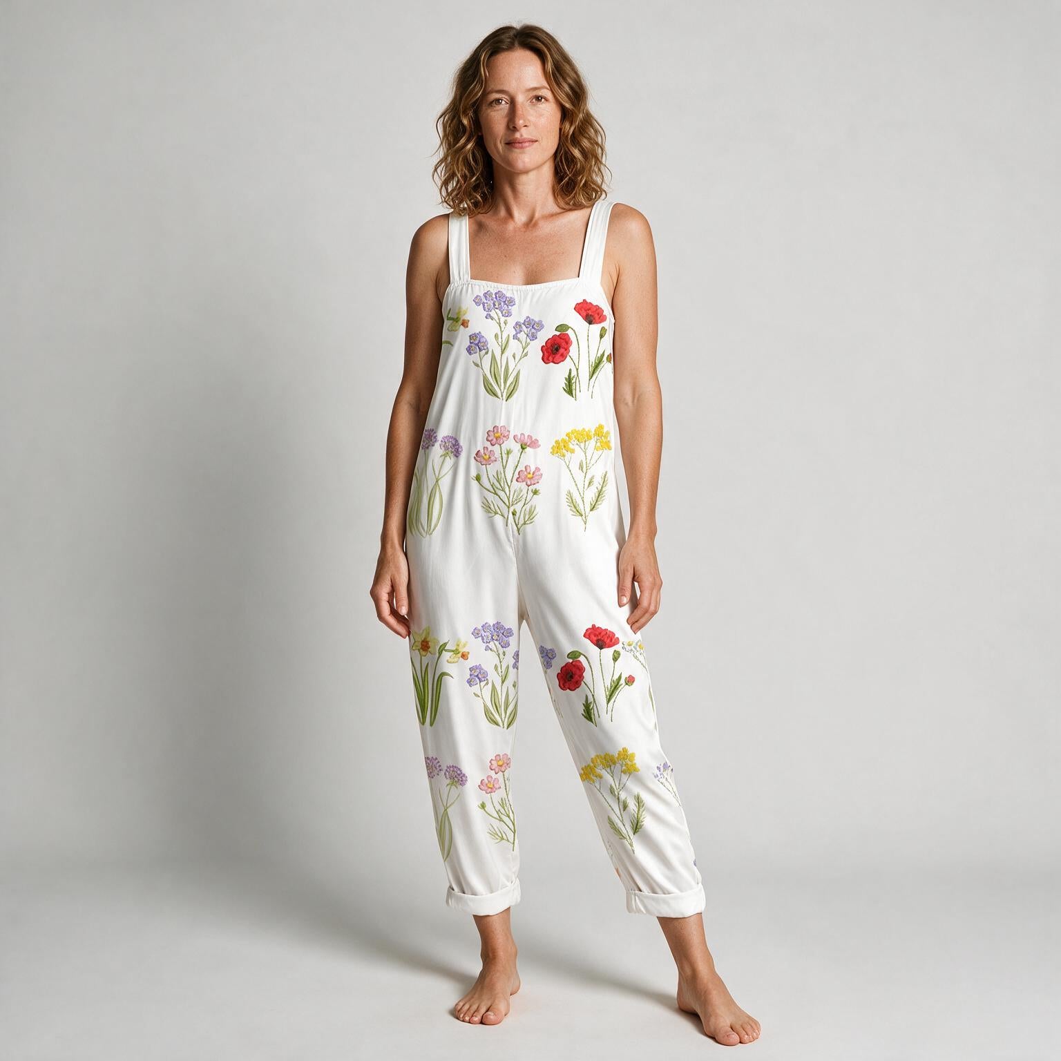 Audrey Daywear Printed Jumpsuit - front view