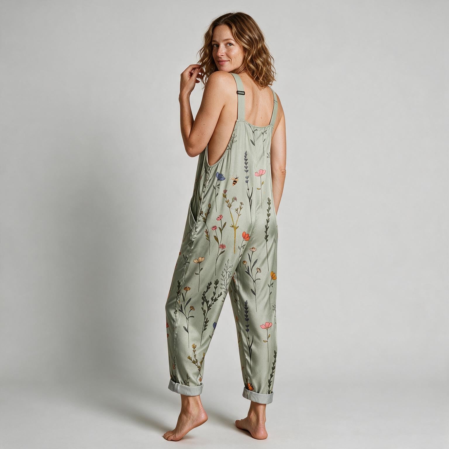 Amelia Printed Relaxed Jumpsuit - back view
