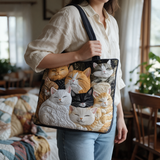 Dawn quilted tote bag worn on the shoulder