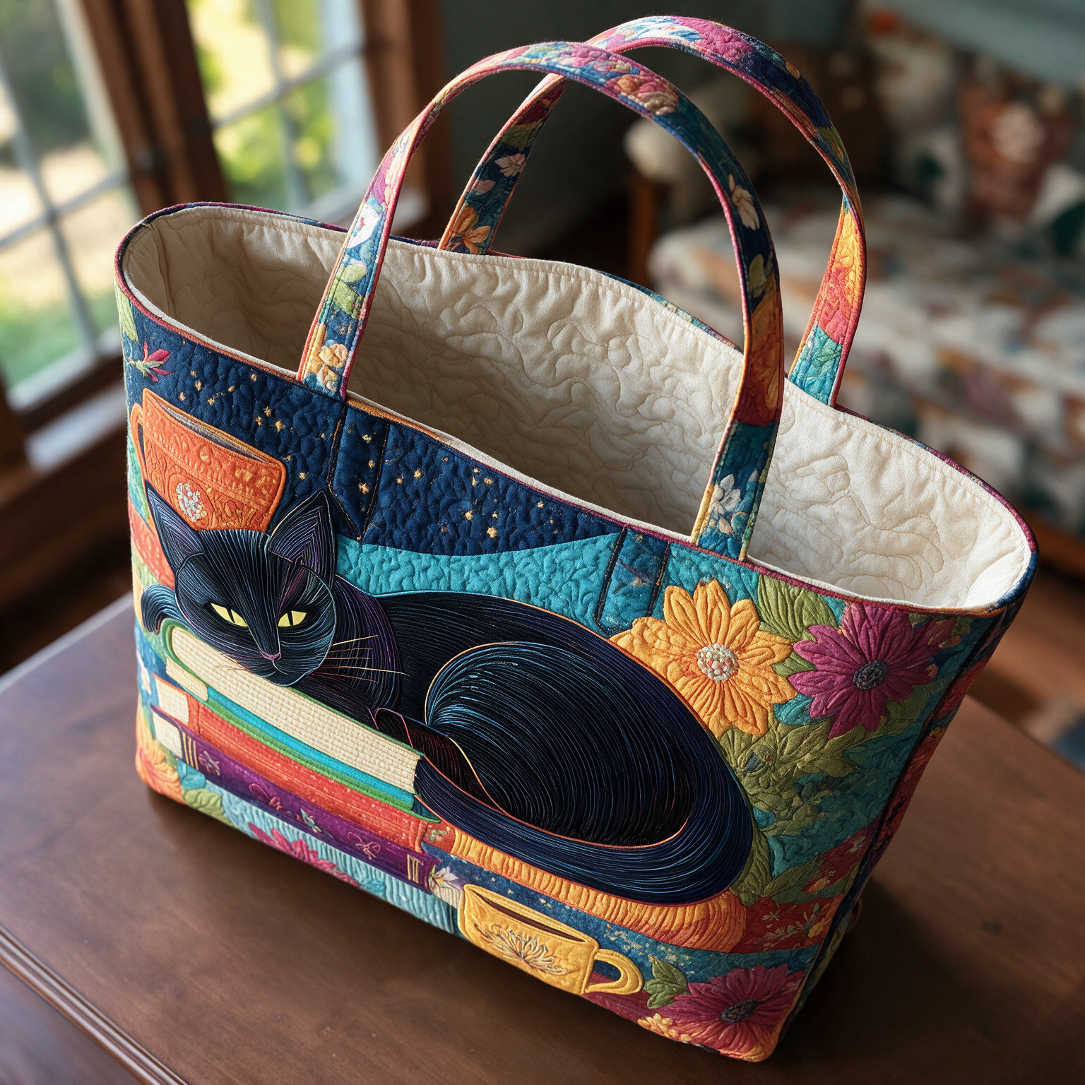Cathy quilted tote bag interior lining