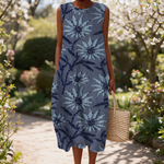 Yvonne spring dress in a sunlit garden