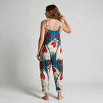 Violet Garden Print Jumpsuit - back view