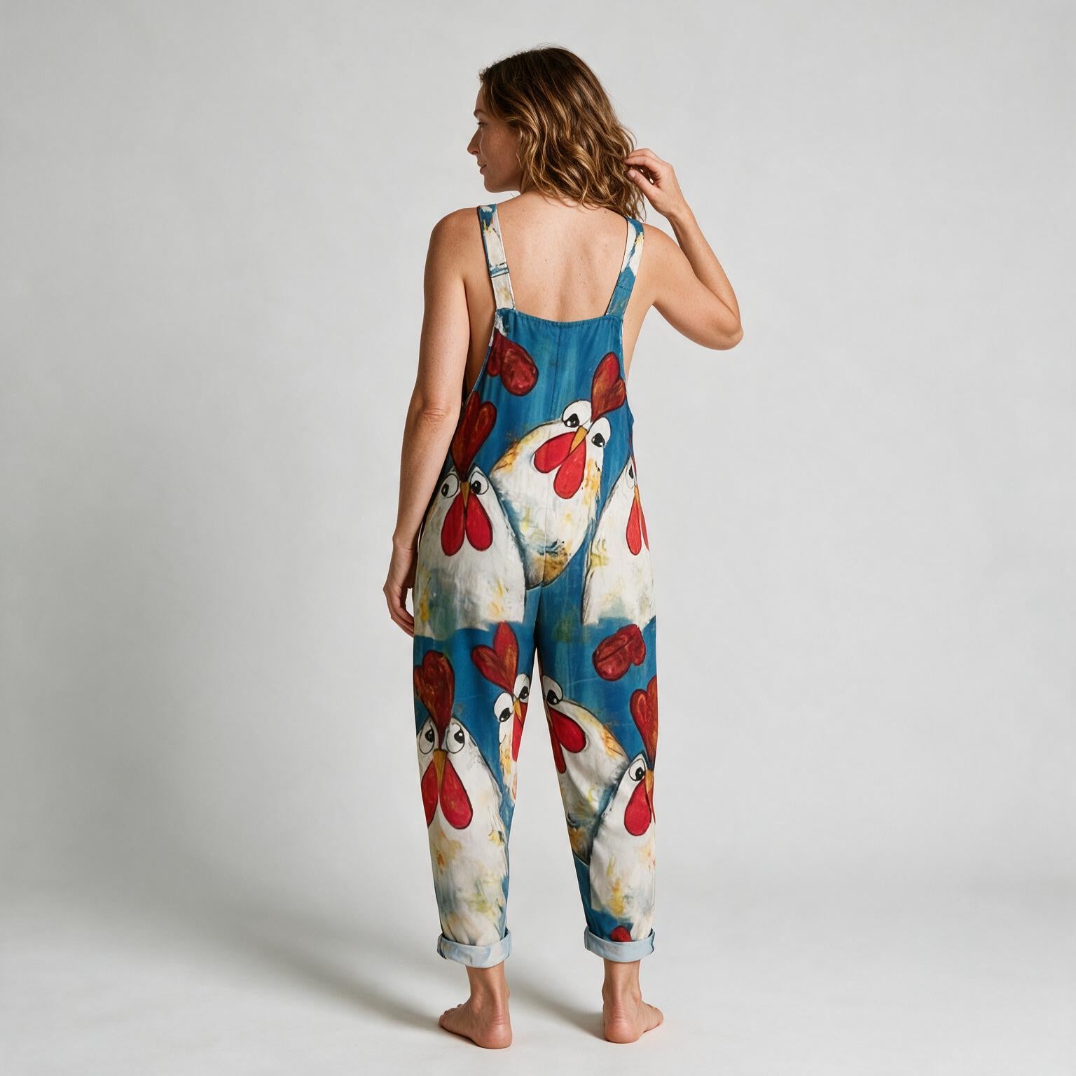 Violet Garden Print Jumpsuit - back view