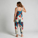 Violet Garden Print Jumpsuit - back view