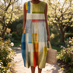 Jacinta spring dress in a sunlit garden