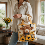 Helen quilted tote bag worn on the shoulder