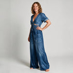 Matilda Short Sleeve V-Neck Jumpsuit - side view