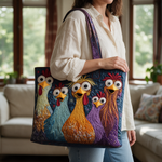 Chrissie quilted tote bag worn on the shoulder