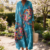 Milly spring dress in a sunlit garden