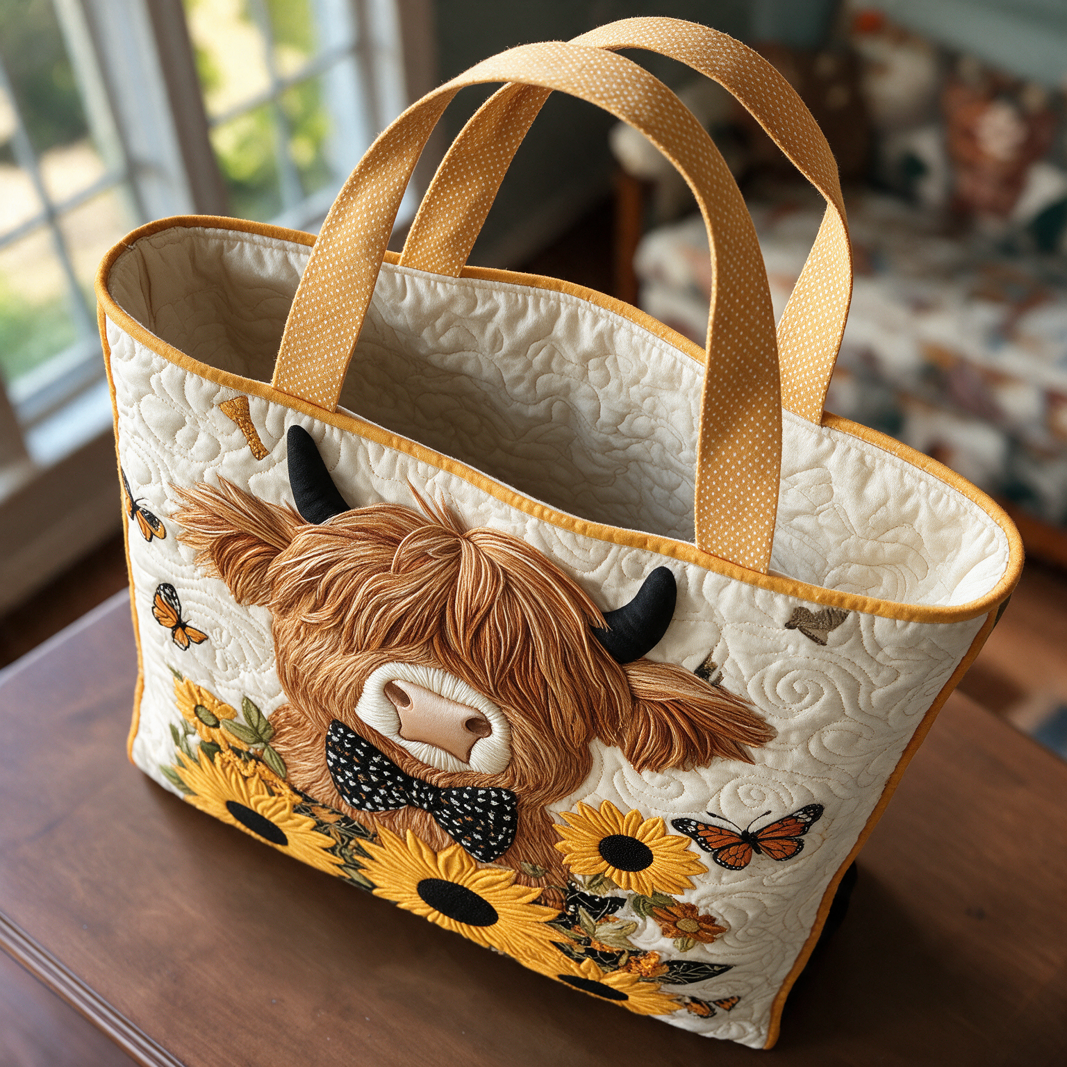 Helen quilted tote bag interior lining