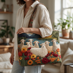 Merryn quilted tote bag worn on the shoulder