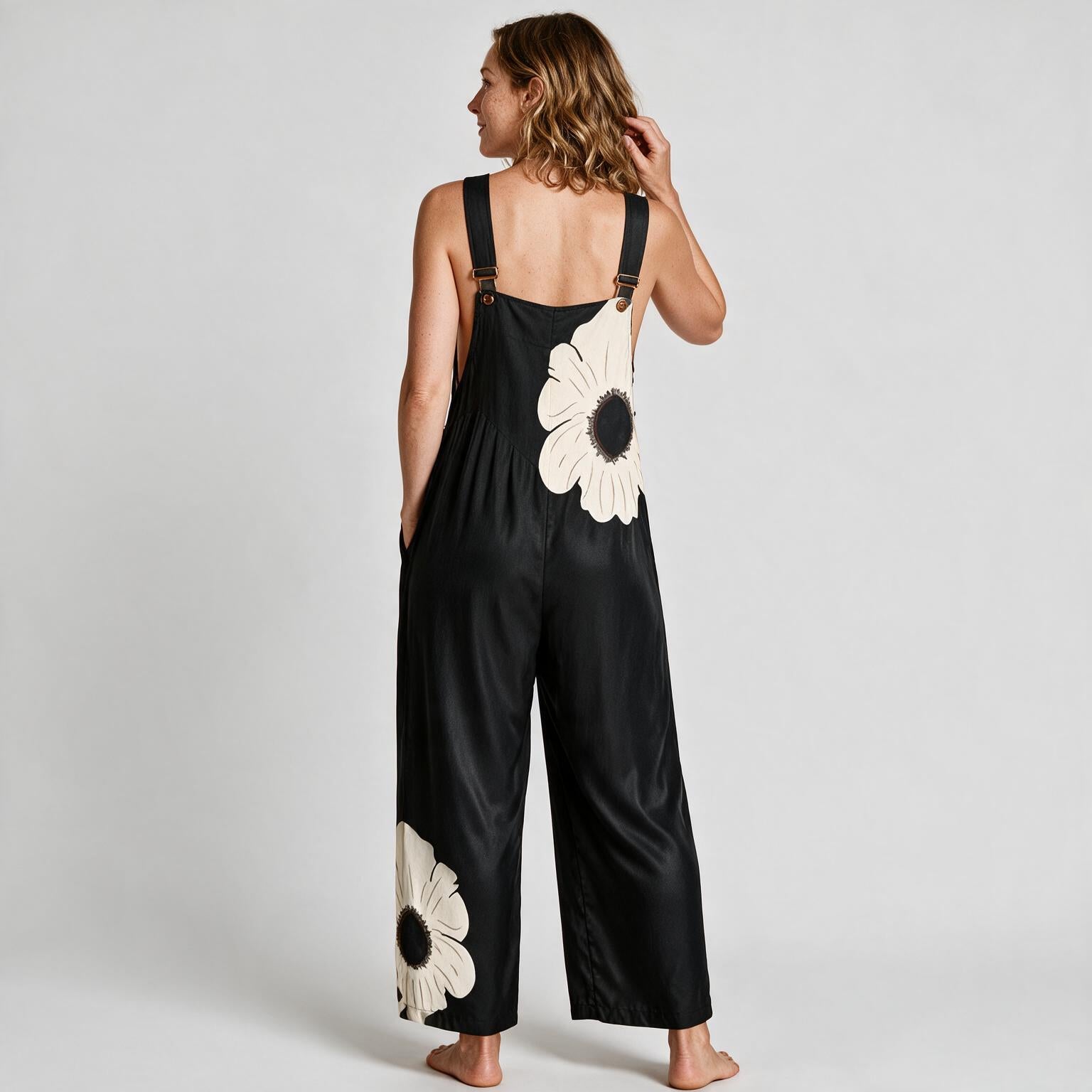 Olivia Comfort Fit Printed Jumpsuit - back view