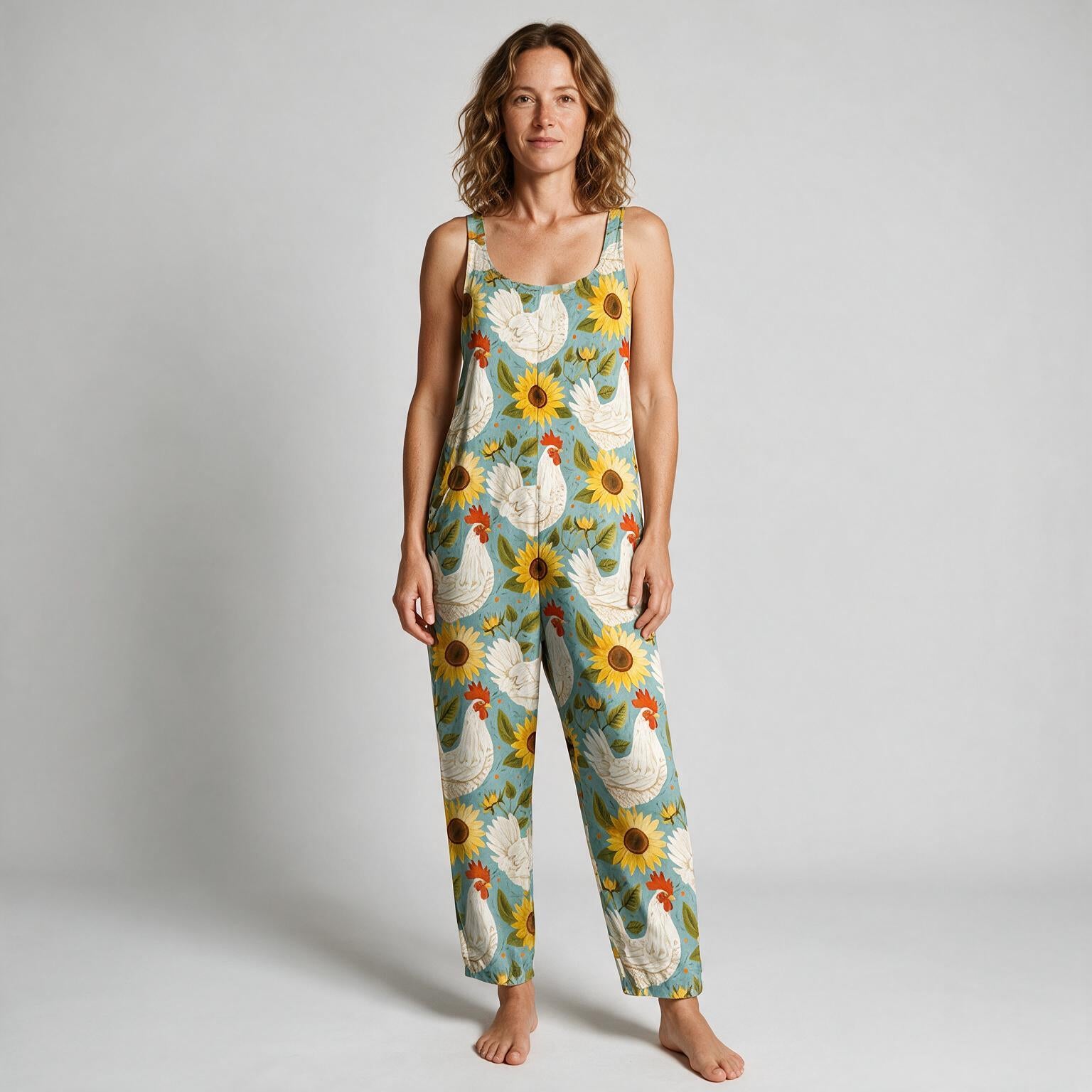 Poppy Holiday Printed Jumpsuit - front view