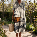 Margie spring dress in a sunlit garden