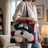Jillian quilted tote bag worn on the shoulder