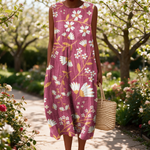 Jenny spring dress in a sunlit garden