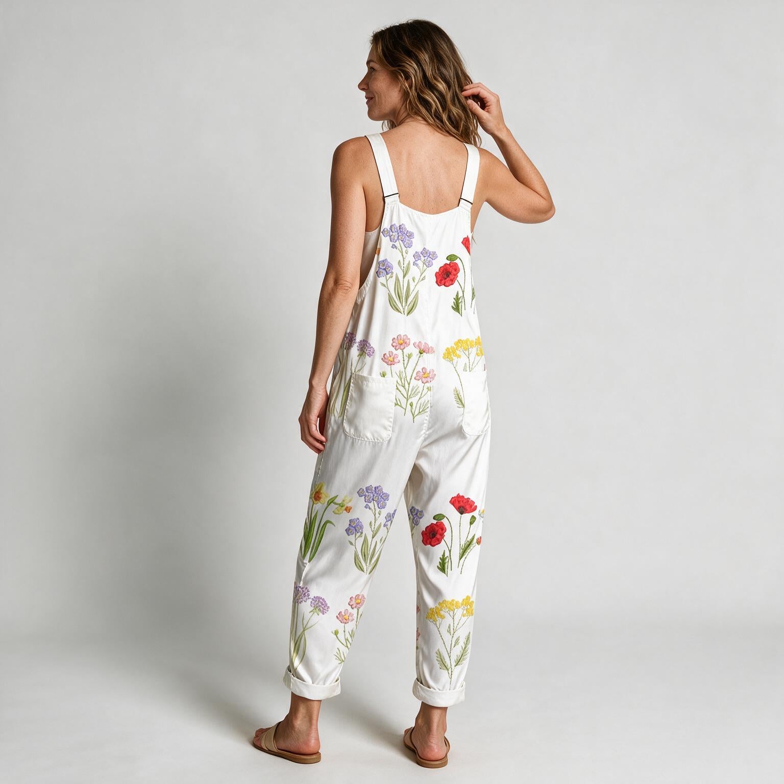Clara Market Day Printed Jumpsuit - back view