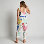 Eliza Strappy Printed Jumpsuit - back view