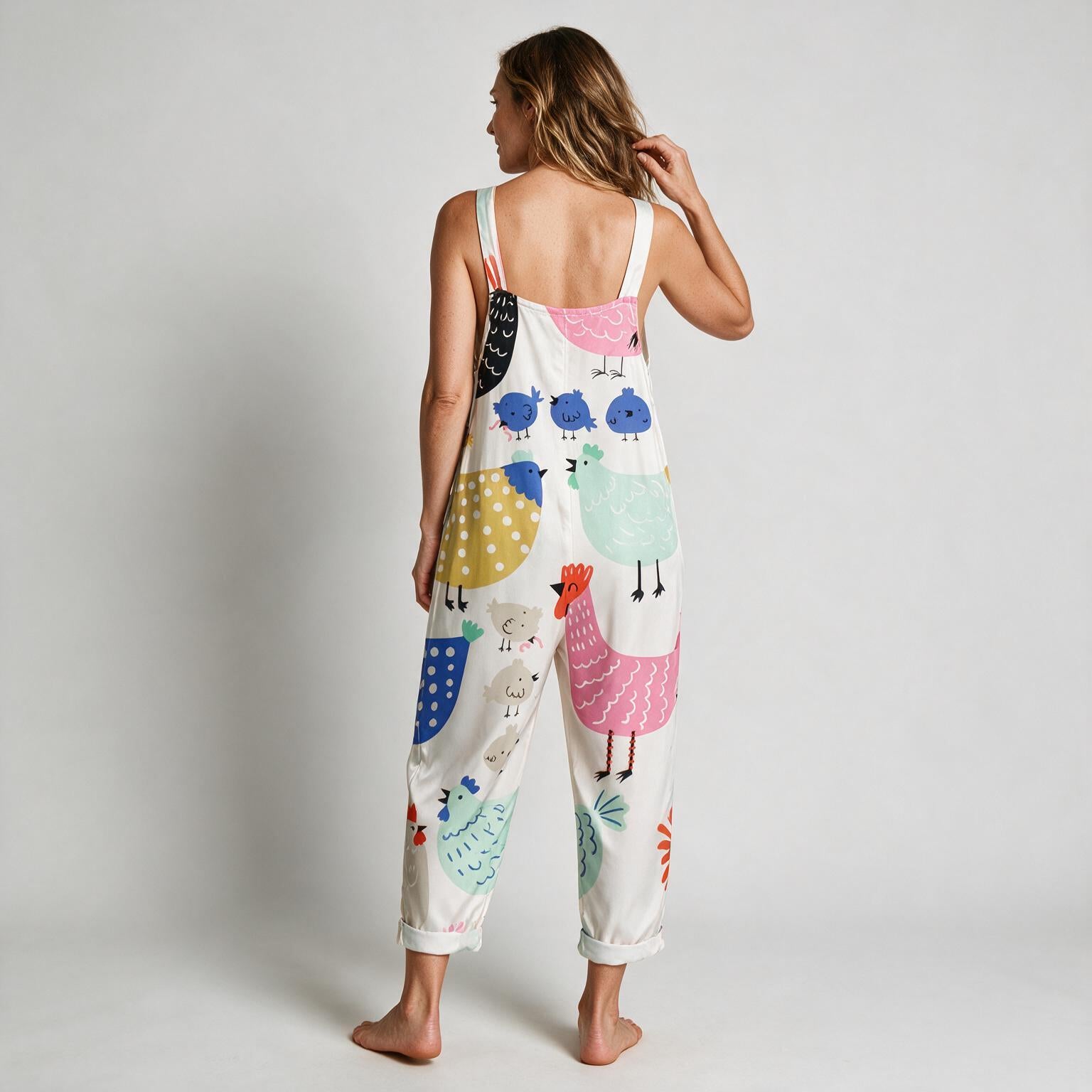 Eliza Strappy Printed Jumpsuit - back view