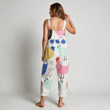 Eliza Strappy Printed Jumpsuit - back view