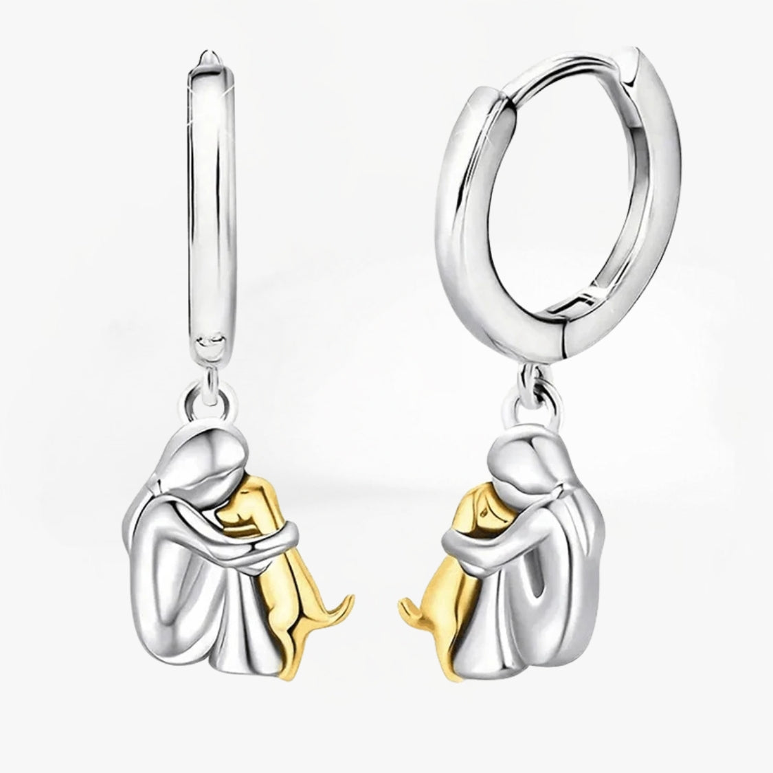 Ruby - Dog Hug Round Clasp Earrings