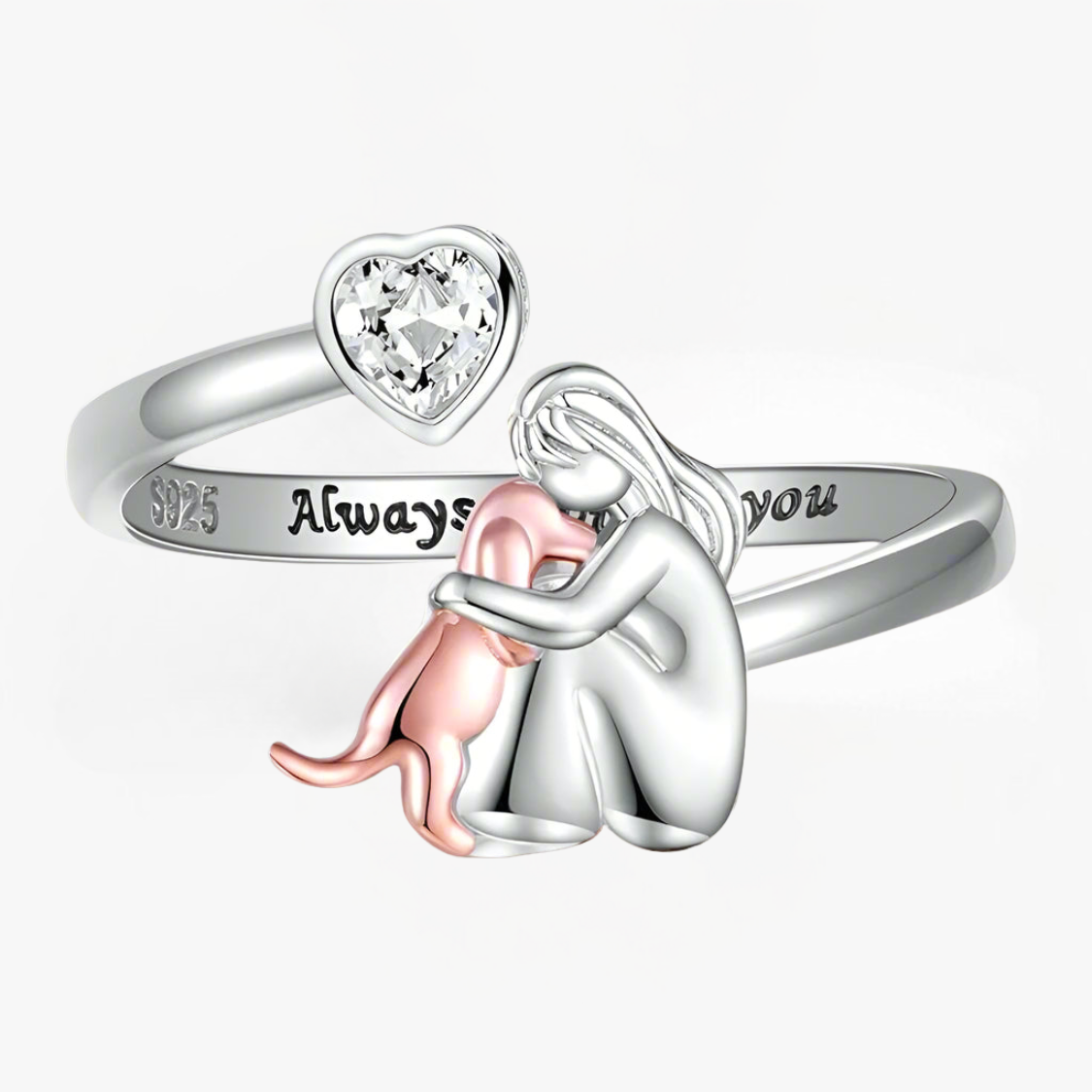 Abigail - Pink Dog Hug Ring