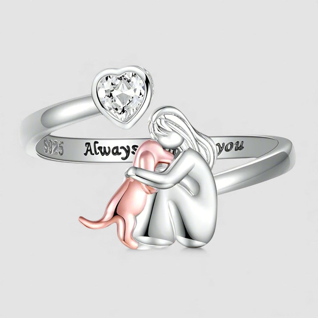 Abigail - Pink Dog Hug Ring