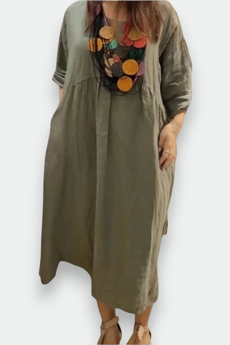 MANDIRA | Cotton and Linen Dress