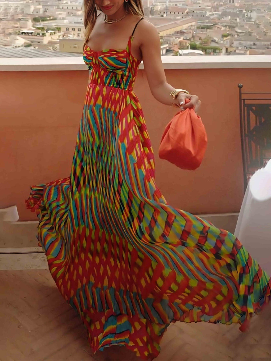 Aria - Abstract Printed Maxi Dress