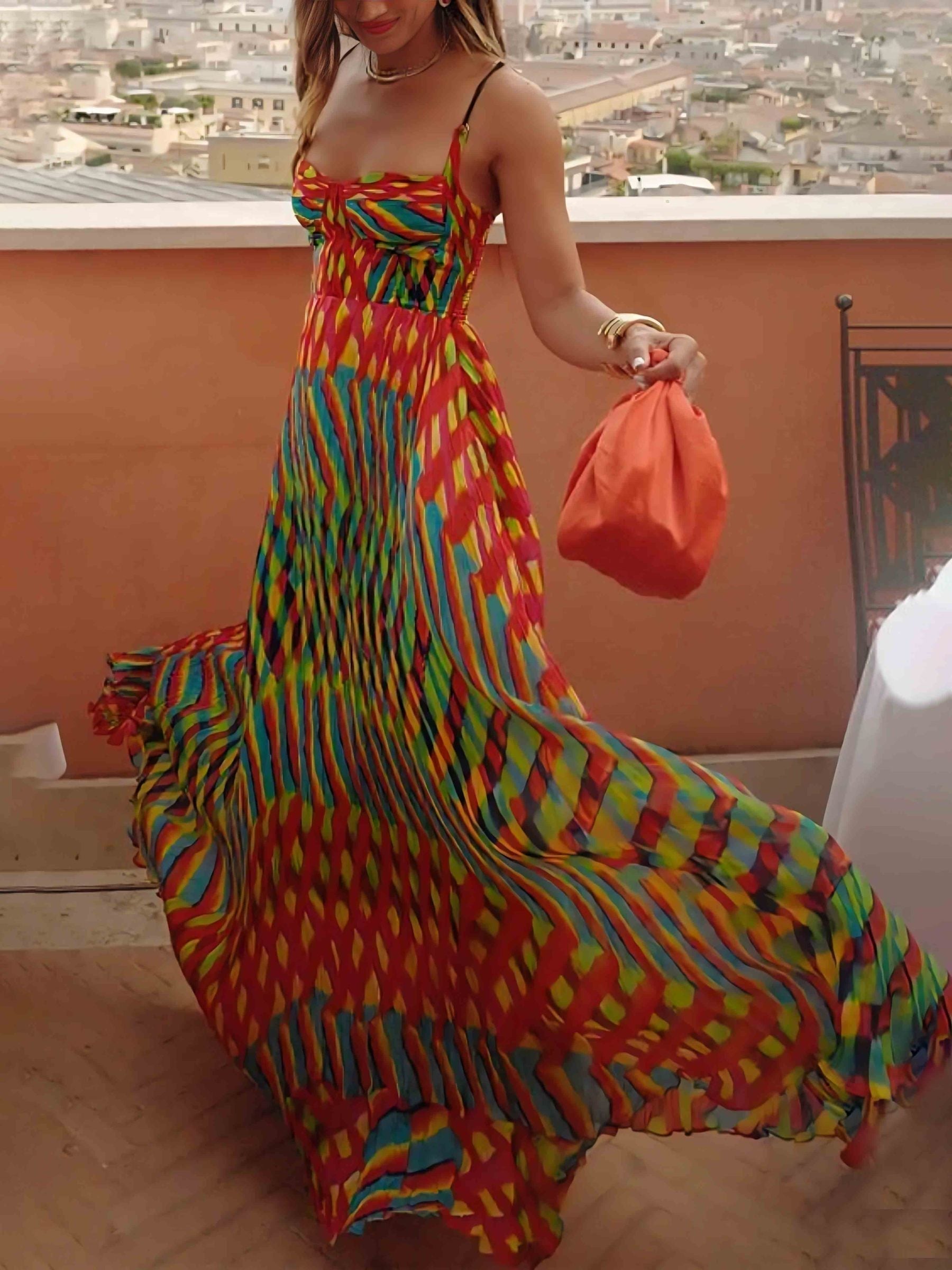 Aria - Abstract Printed Maxi Dress